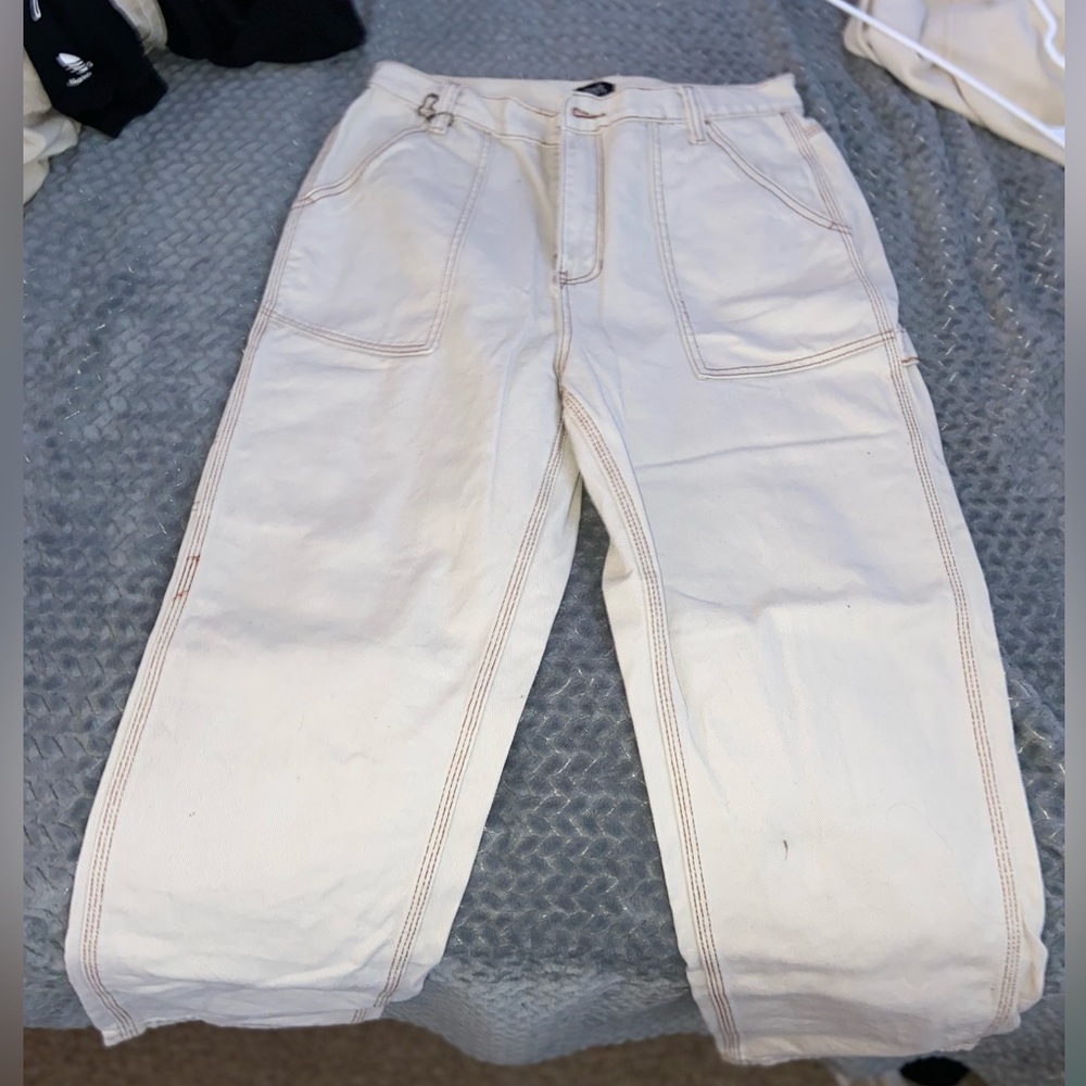 White & Brown baggy pants